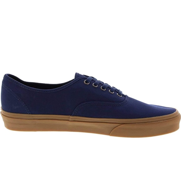 New Vans Unisex Authentic Trainers/Vans Men's Navy Canvas Sneakers with Gum Sole - Picture 3 of 12